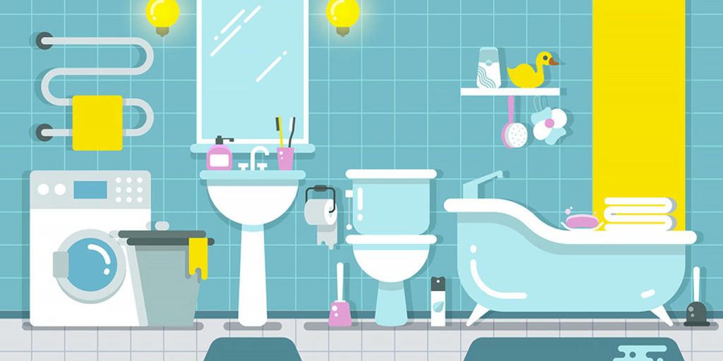 Illustration of bathroom interior 