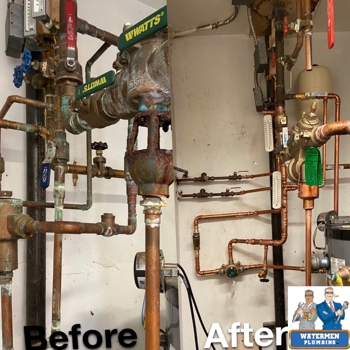 Mixing Valve Replacement Before and After