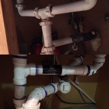 Kitchen Drain Before and After